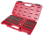 Набор бит 1/2" 3/8" HEX, TORX, SPLINE 6-ти гранных 2 держателя 42 предмета в кейсе JTC